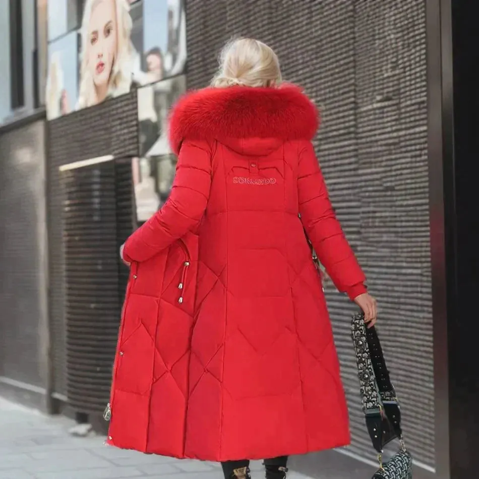 Women's Luxurious Long Winter Jacket with Fur Lining | Ideal for Autumn/Winter