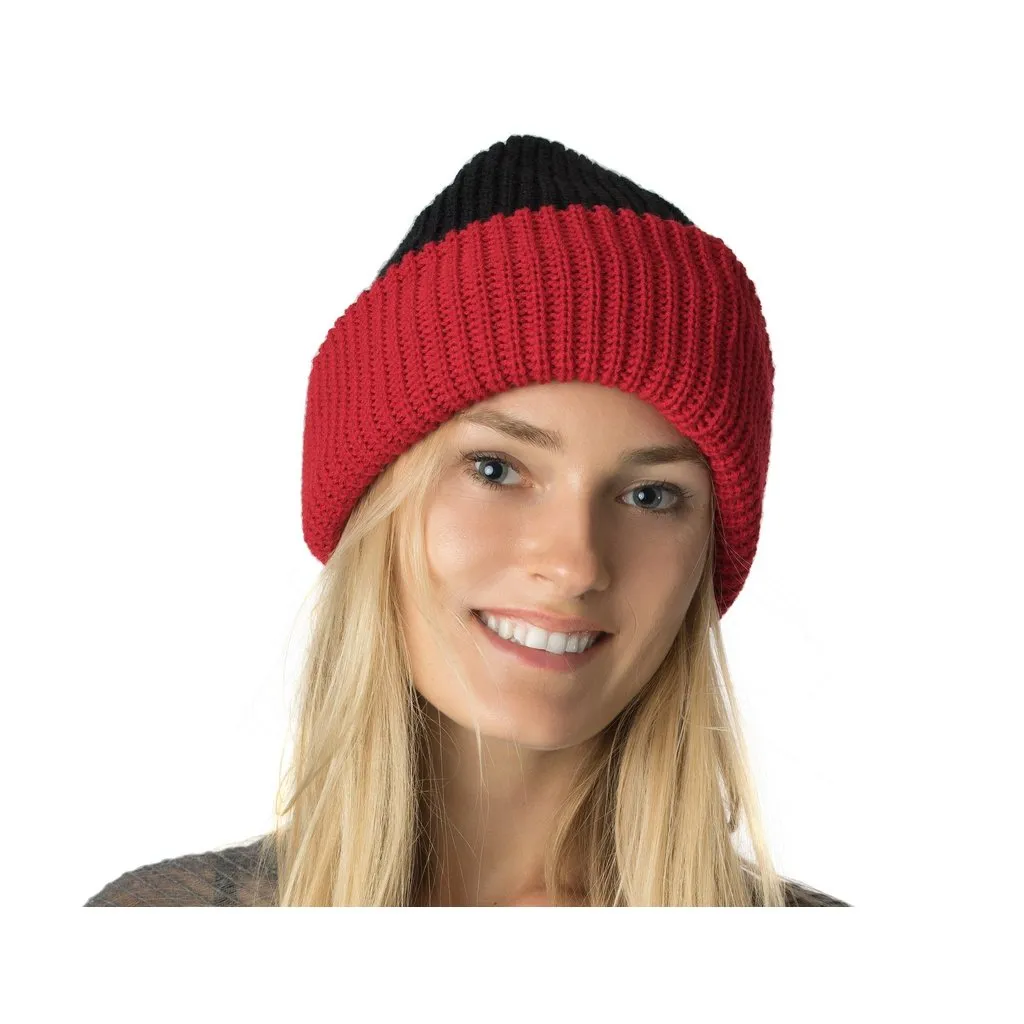 Womens Reversible Slouchy Beanie Hat Lined