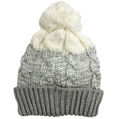 Womens Waterproof Cable Knit Beanie Hat - LA316