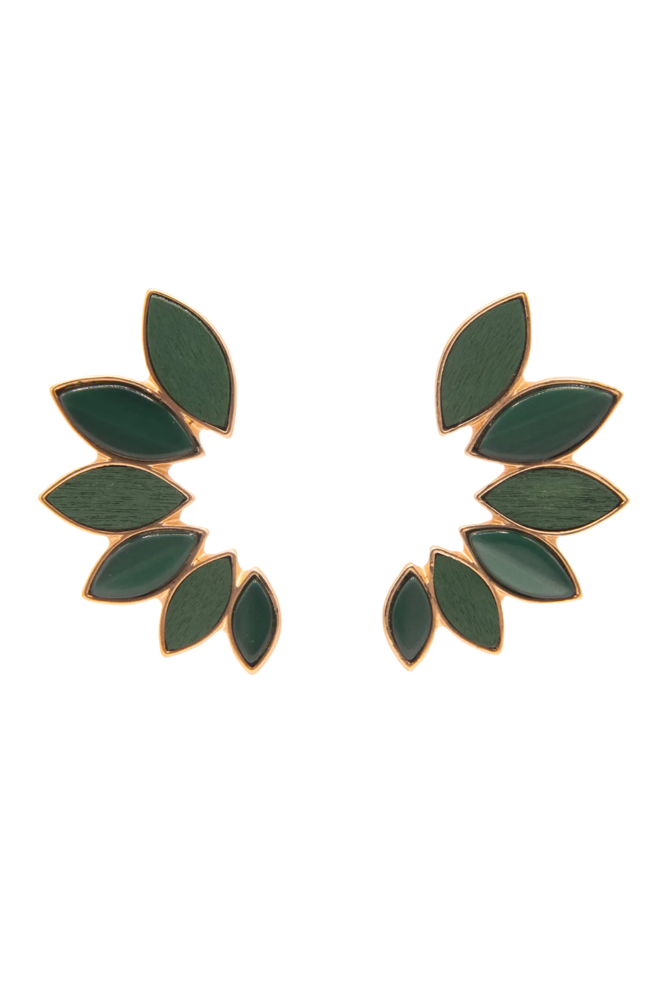 Wood and Acrylic Leaf Earrings