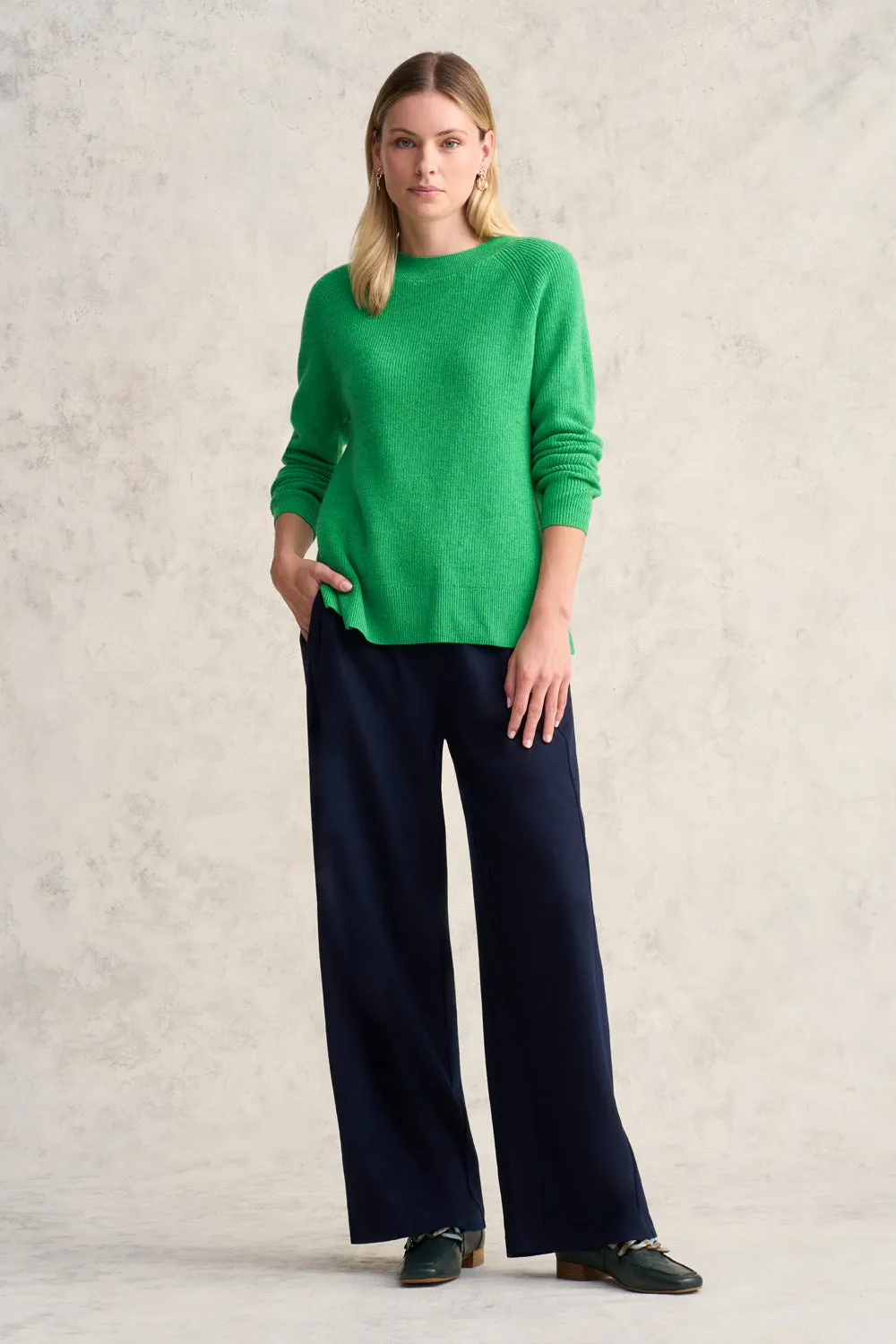 Wool Rib Knit - Lime Green