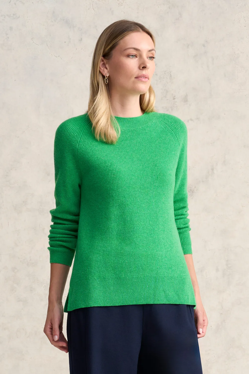 Wool Rib Knit - Lime Green