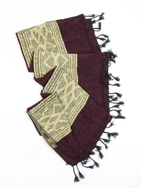 WS01 Synthetic Winter Shawl for Women Maroon